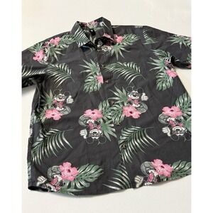Disney Collection Neff Mens Hawaiian Shirt Button Front Mickey Mouse Size Medium